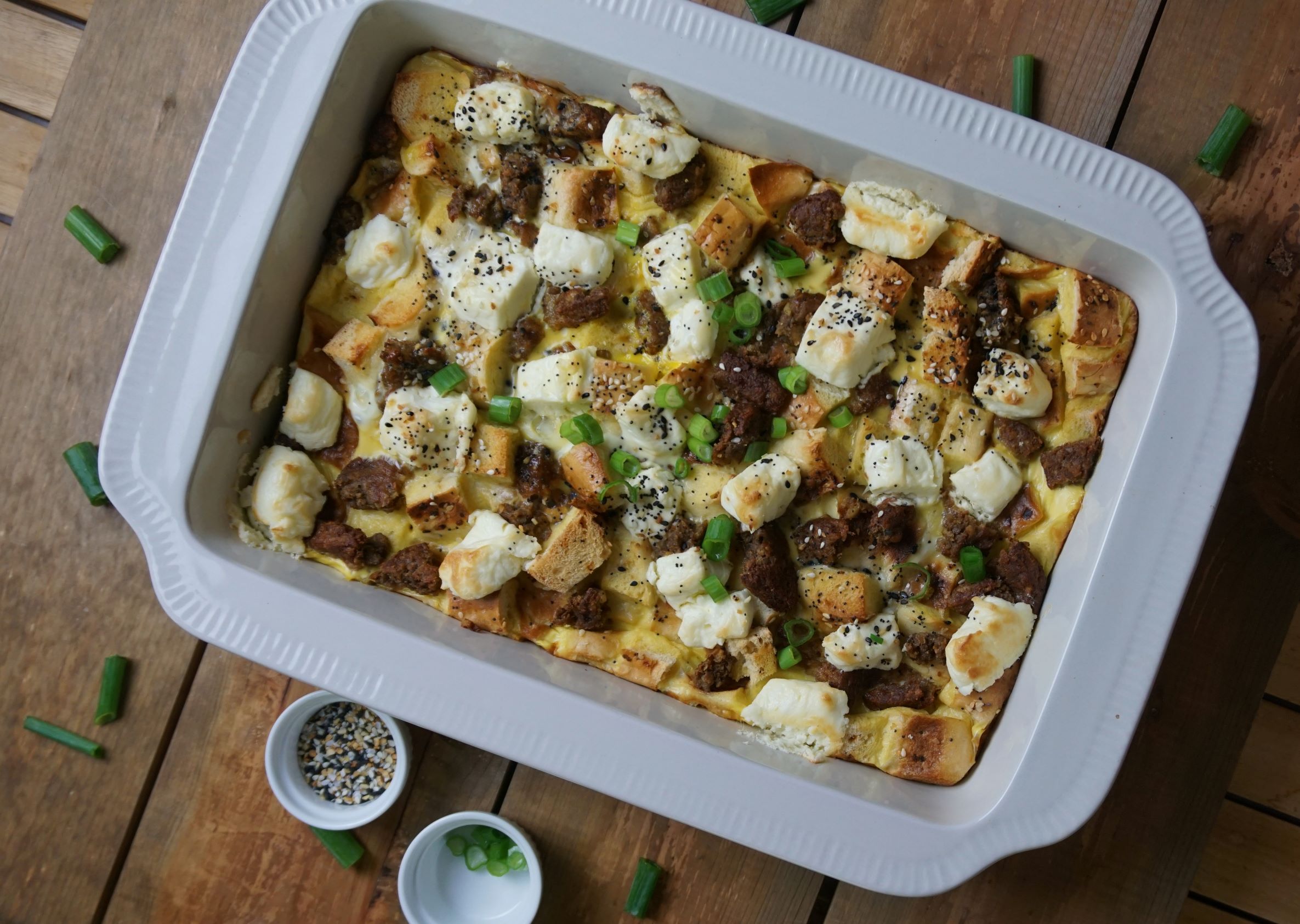 Everything Bagel Vegetarian Breakfast Casserole - Vegetarian South