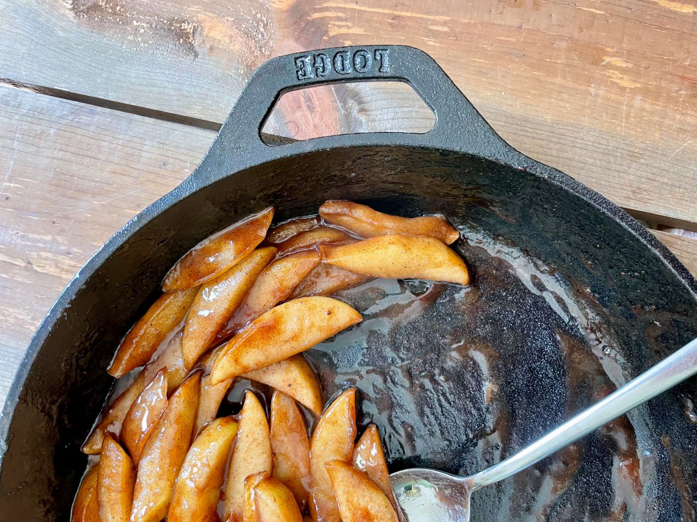 Southern Fried Apples in Cast Iron Skillet