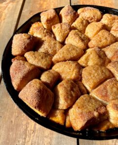 monkey bread covered in cinnamon sugar